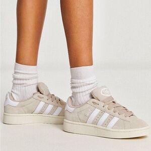 adidas Beige and White Women's Sneakers